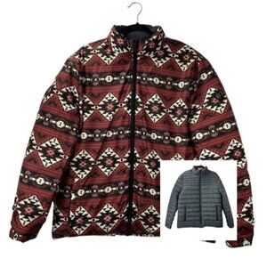 Tempco Men's Large Quilted Puffer Reversible Jacket  Zipped Pockets Full Zip